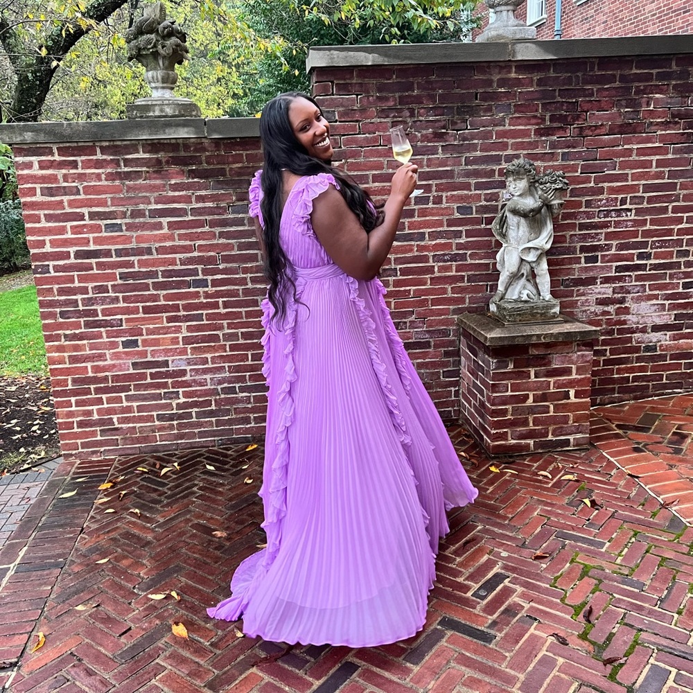 Mac Duggal Lavender Maxi Dress - Picture 3 of 4